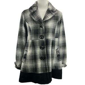 Jolt Plaid Pea Coat